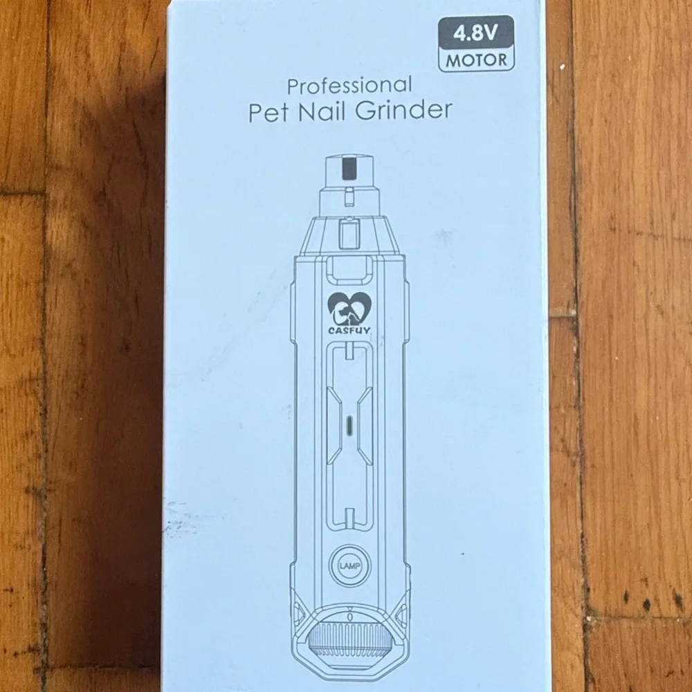 Casfuy 6 Speed Professional Pet Nail Grinder Blue Open Box Rechargeable Electric